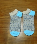 希米亞圖騰短襪(水藍)